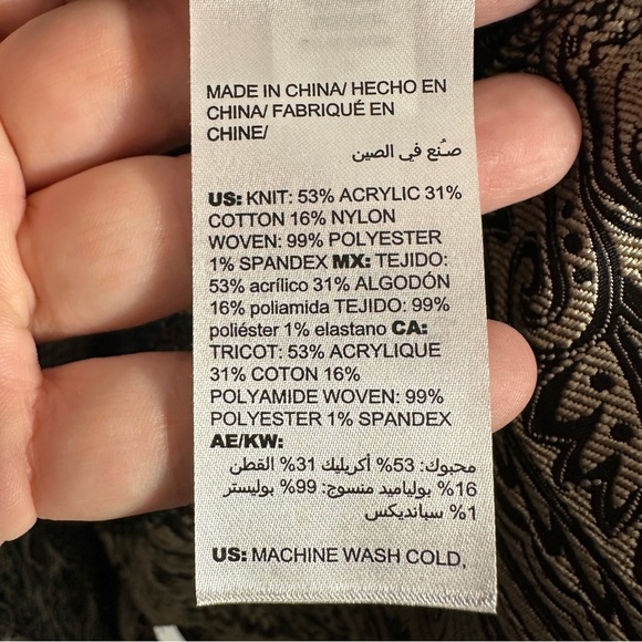 Chico's button front cardigan, boucle paisley trim, sz. 2 (large), fall, layer - Picture 6 of 11